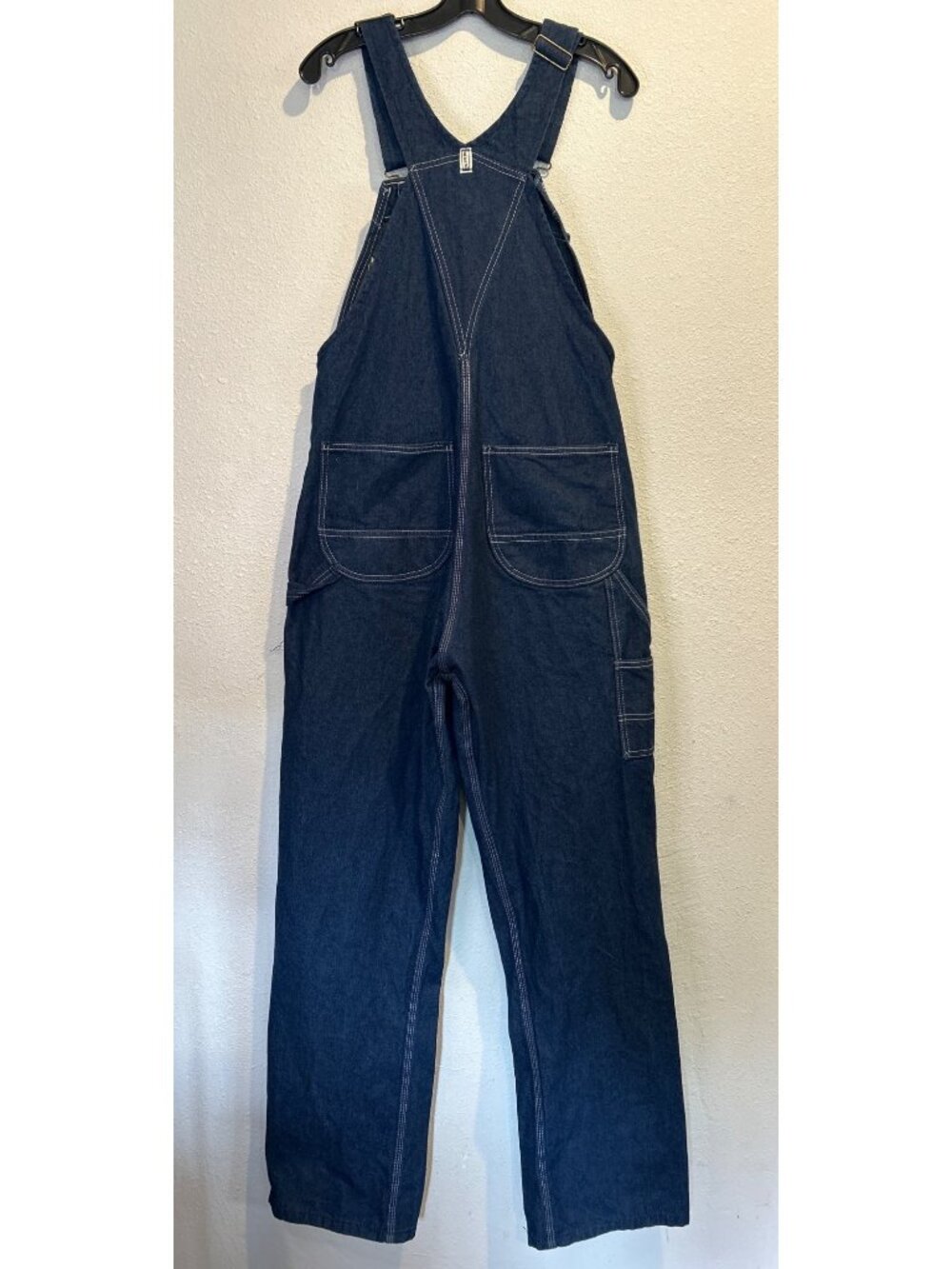 Key Imperial Overalls Mens 32x34 Blue Cotton Denim Workwear Bib Logo